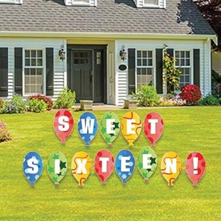 Sweet Sixteen Balloons Yard Card