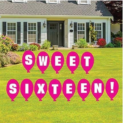 Sweet Sixteen Balloons Yard Card - Image 4