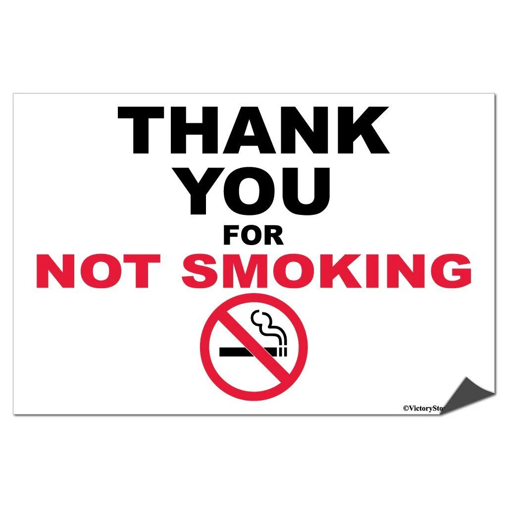 Thank You For Not Smoking Sign or Sticker - #2 - Image 5