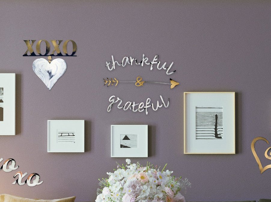 thankful & grateful Hand Painted Wall Decor