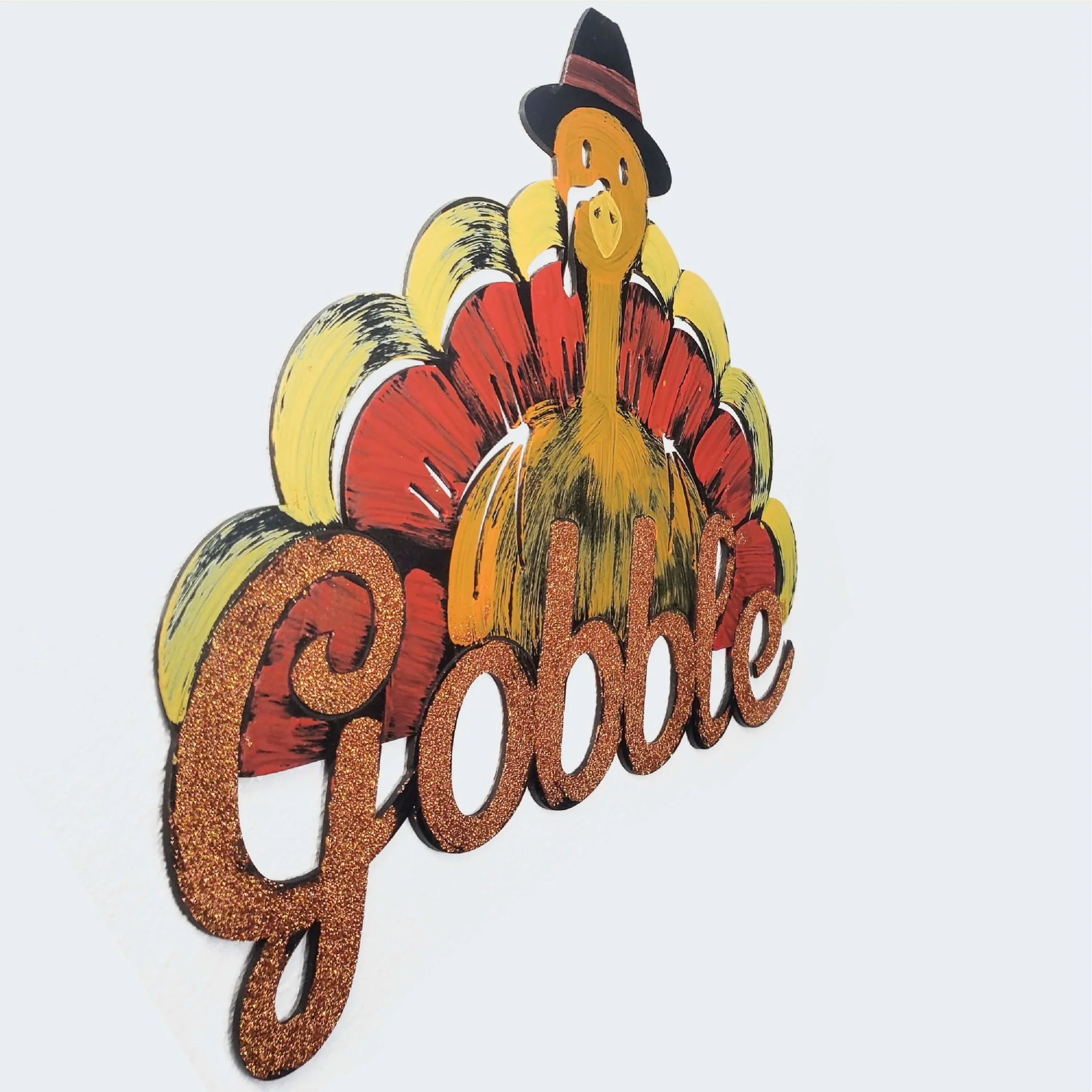 Thanksgiving Gobble Hand-painted Wall Decor - Image 3