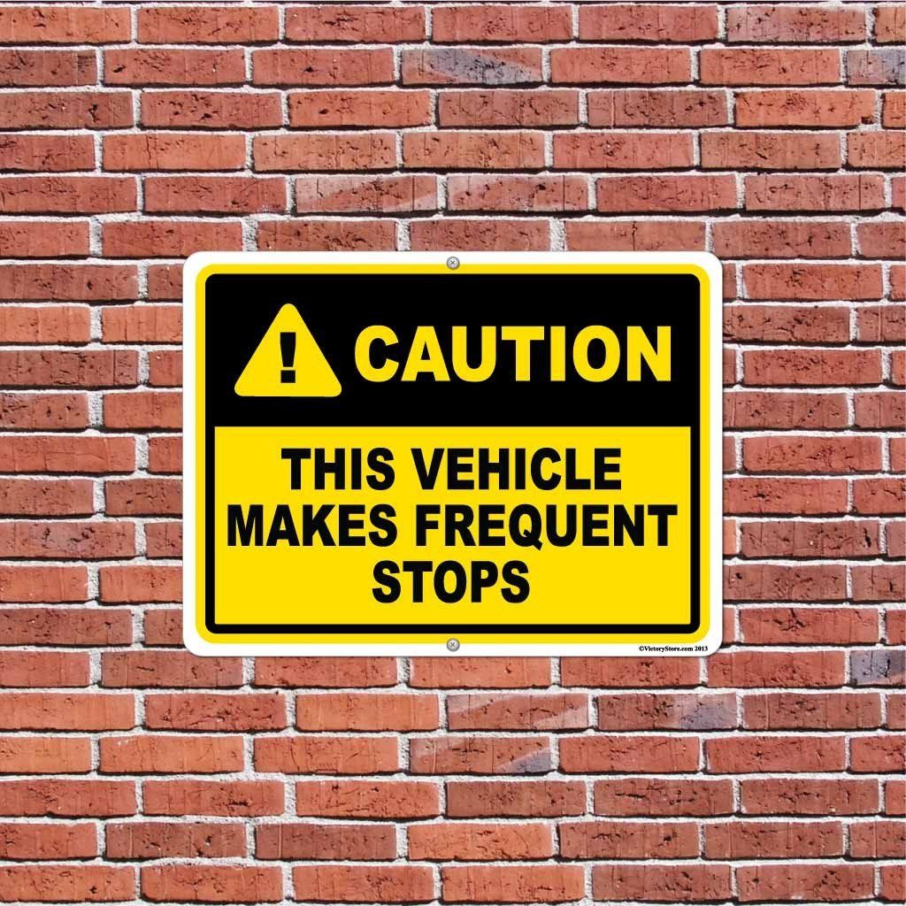 This Vehicle Makes Frequent Stops Caution Sign or Sticker - Image 4