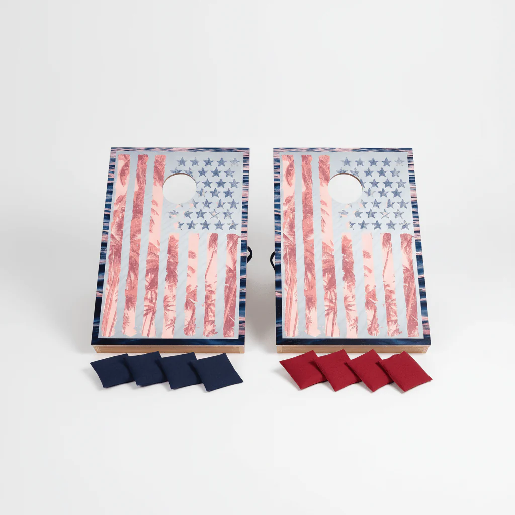 Tropical Patriotic Cornhole Bag Toss Game - Image 6