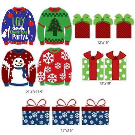 Ugly Sweater Christmas Party Yard Cards | 12 piece set - Image 2
