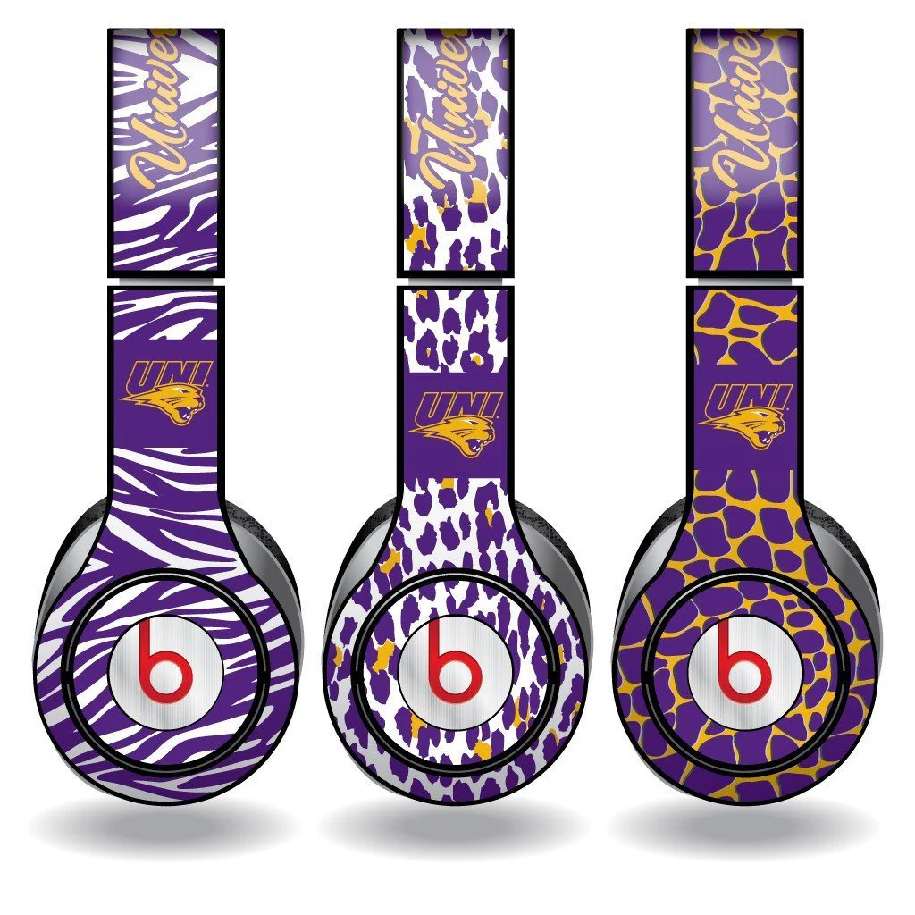 University of Northern Iowa 3 Animal Patterns Skins for Beats Solo HD