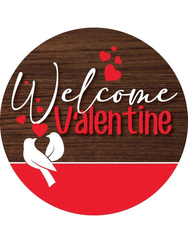 Valentine Welcome Front Door Décor – Heart and Dove Lovebird Sign for Valentine's Day - Image 2