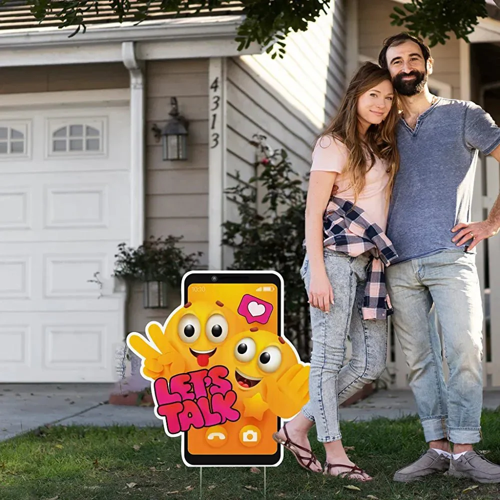 Valentine's Day Emoji & Text Message Yard Signs | 14 pc Set - Image 3