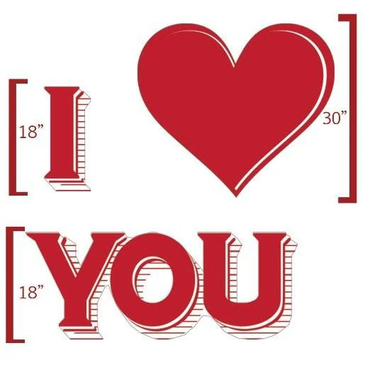 4'x4' Valentine's Day I Love You Yard Card - Image 2