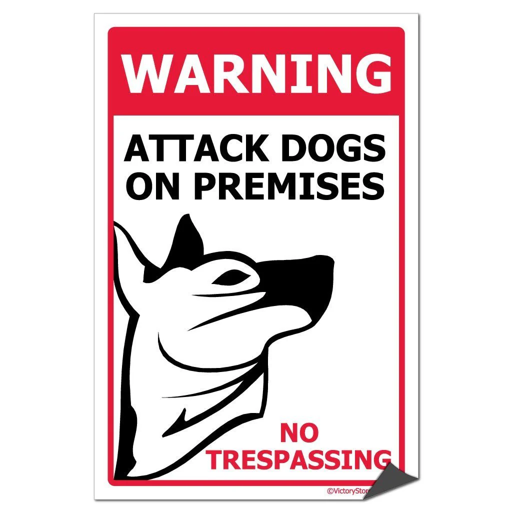 Attack Dogs On Premises Sign or Sticker - Image 5