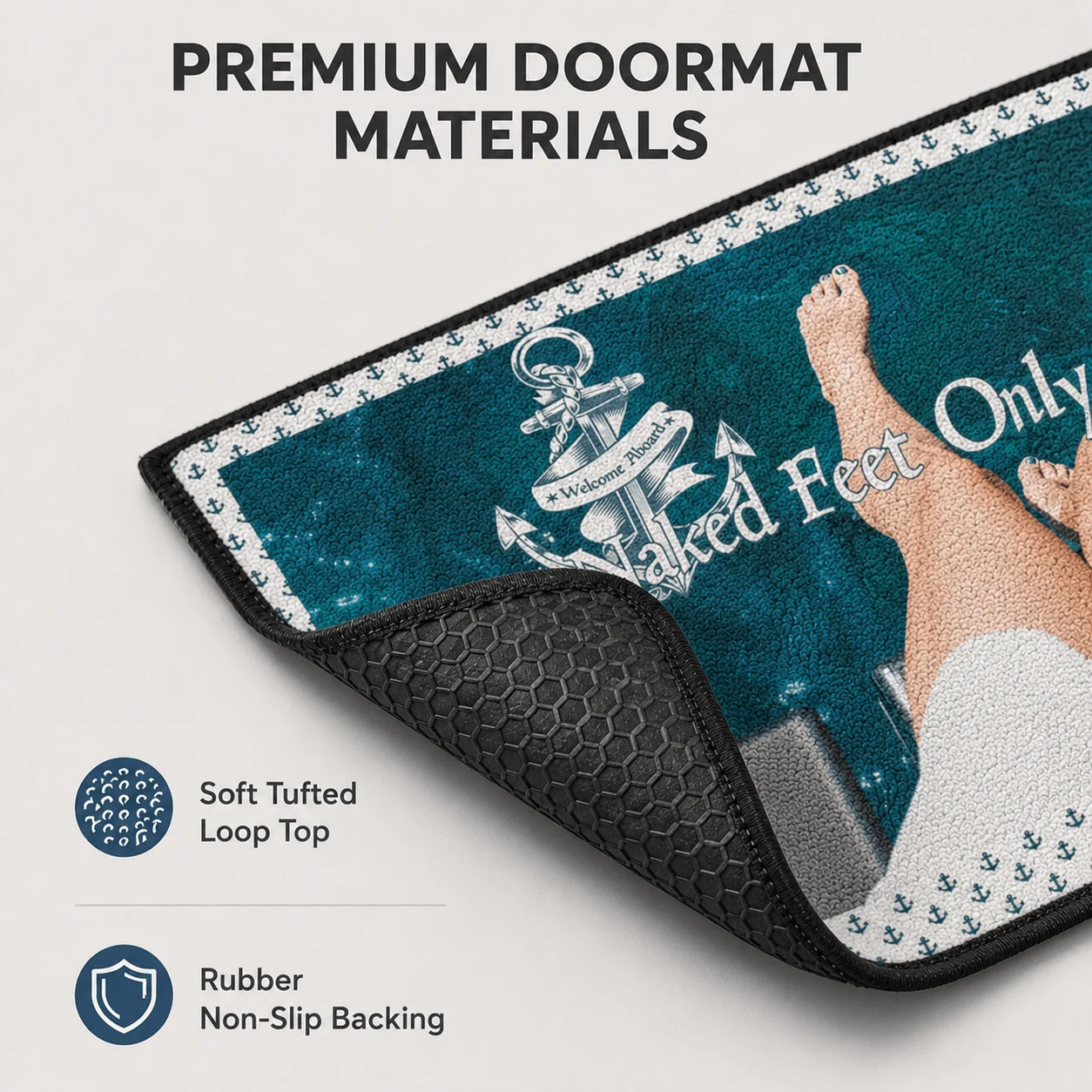 Welcome Aboard! Naked Feet Only Boat Mat - Image 3