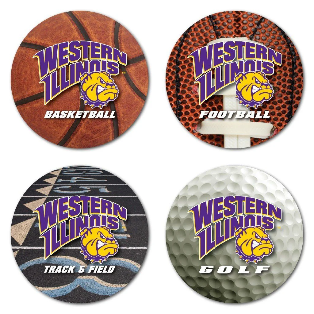 Western Illinois University Sports Design Coaster Set of 4