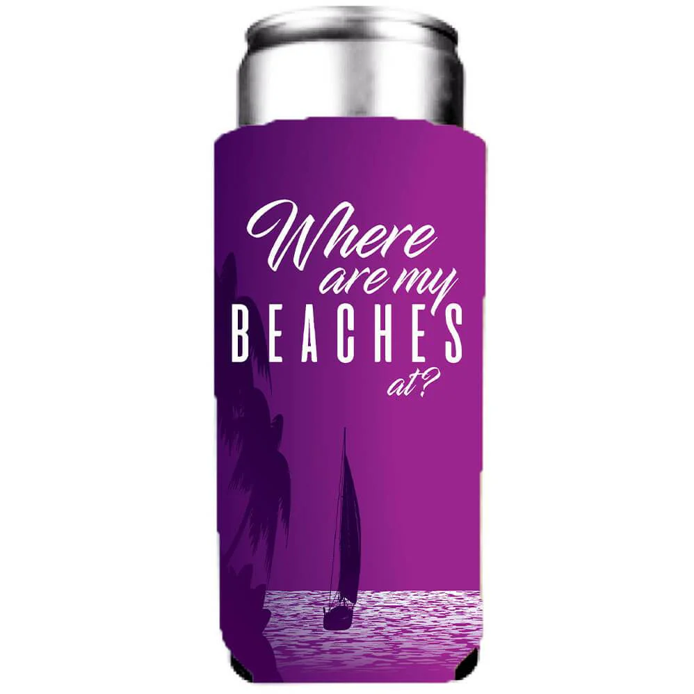 Where Are My Beaches Bachelorette Party Custom Can Cooler Set - Image 5