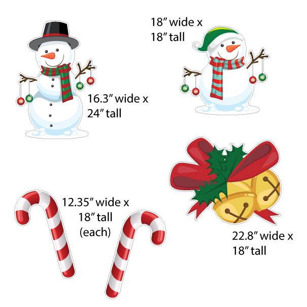 White Christmas Song Themed Yard Card Decoration 8 pc set - Image 3
