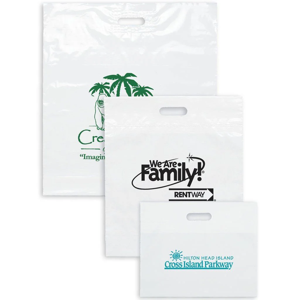 White Die Cut Plastic Bags