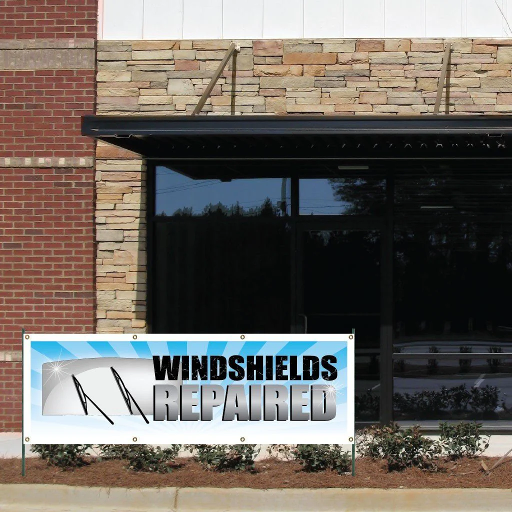 Windshields Repaired Vinyl Banner