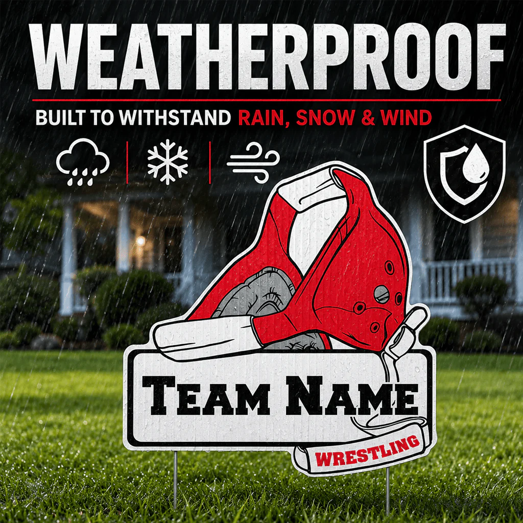 22x22" Wrestling Headgear Shaped Yard Sign - Image 3