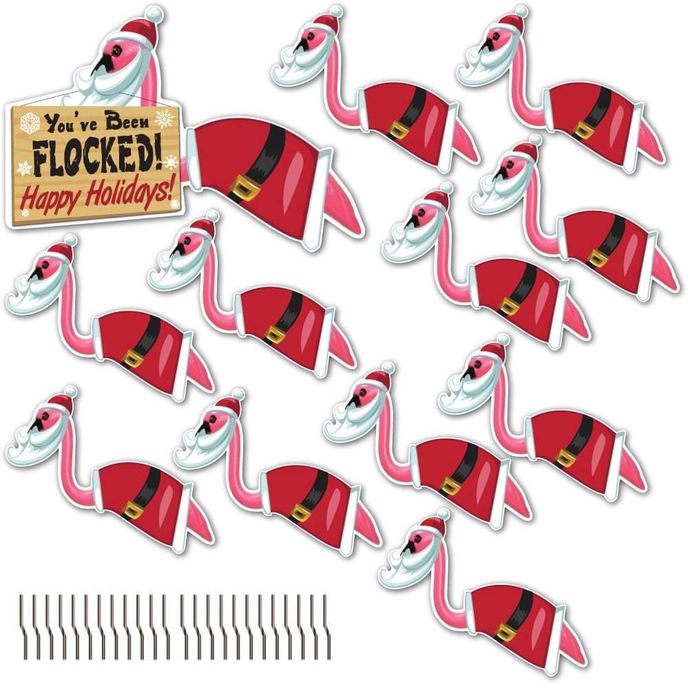 You've Been Flocked! Christmas Flamingos - Set of 12 - Image 2