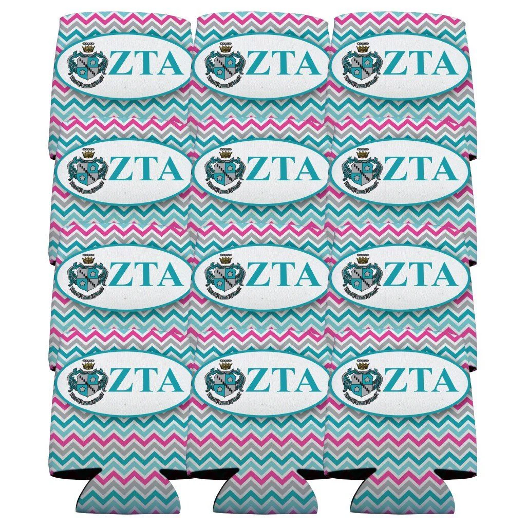 Zeta Tau Alpha Chevron Can Cooler Set - Image 2