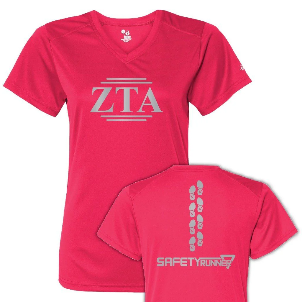 Zeta Tau Alpha Women's SafetyRunner Reflective V-neck Performance Shirt - Image 3