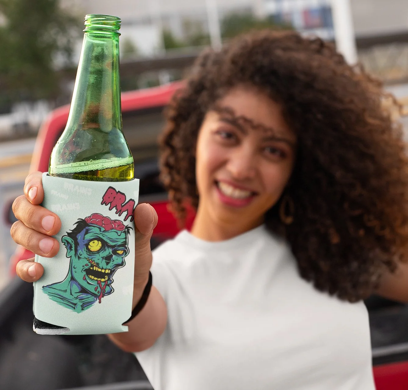 Zombie Brains Halloween Can Cooler Set
